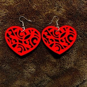 Red Heart Earrings